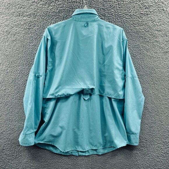 Reel Legends Men Shirt Small Blue Button Front Long Sleeve Fishing Vented Pocket - Picture 2 of 10